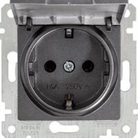 RİTA MEK TUŞ KAPAKLI TOP.LI PRİZ FÜME 1